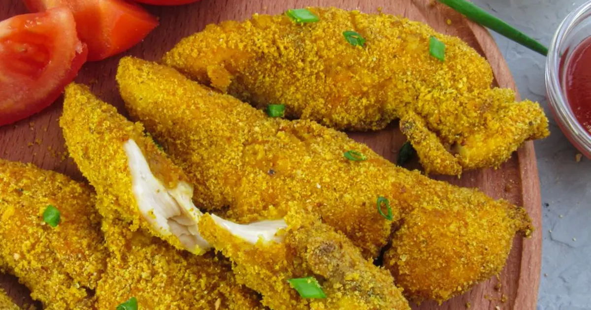 Crispy chicken tenders with dipping sauces - Wingstop crispy tenders and chicken sandwich calories by flavor